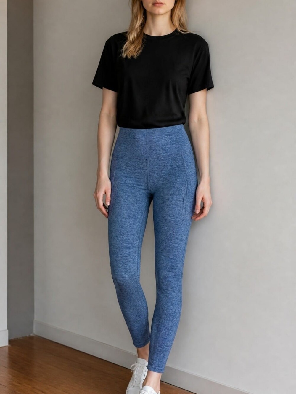 Athletic Works Heathered Blue High-Waist Leggings